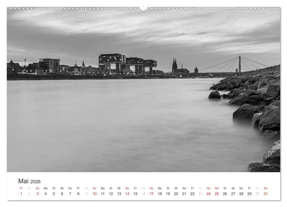 Köln - monochrome Ansichten (CALVENDO Premium Wandkalender 2026)