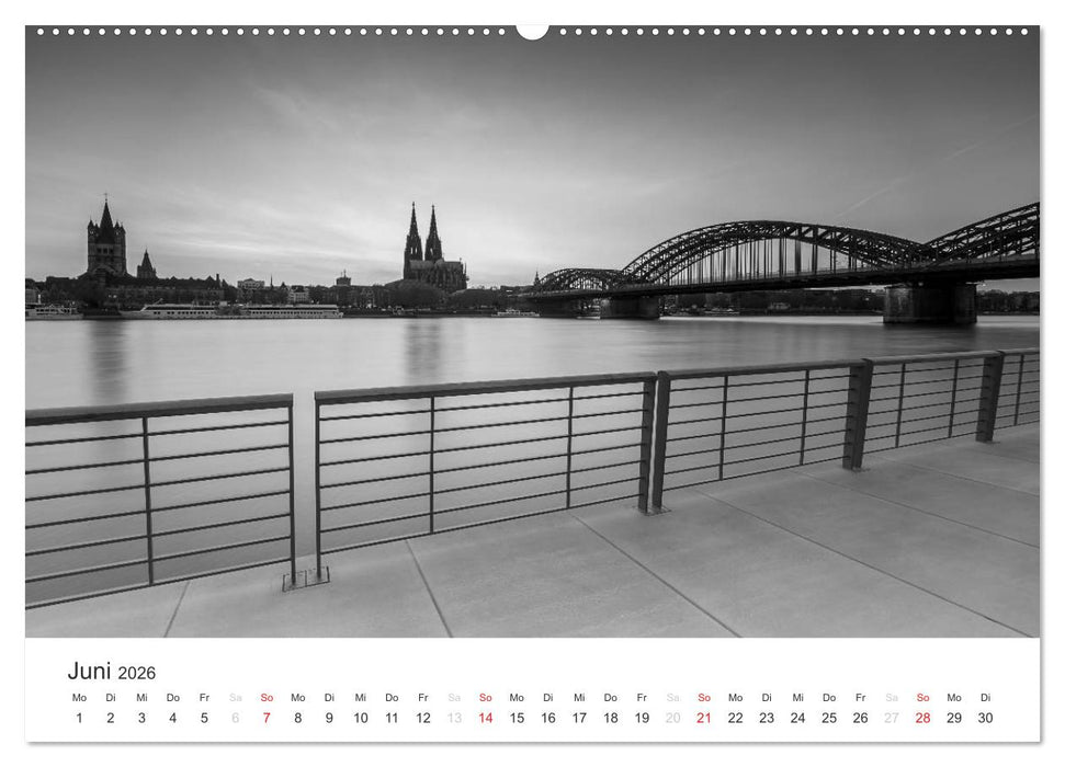Köln - monochrome Ansichten (CALVENDO Premium Wandkalender 2026)