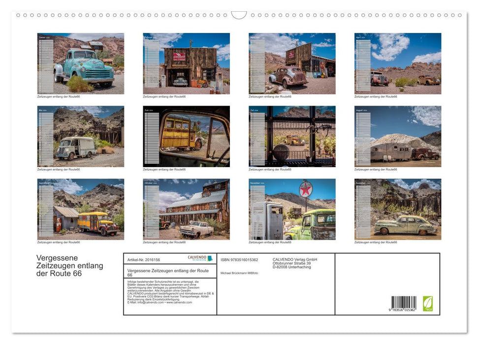 Vergessene Zeitzeugen entlang der Route 66 (CALVENDO Wandkalender 2026)