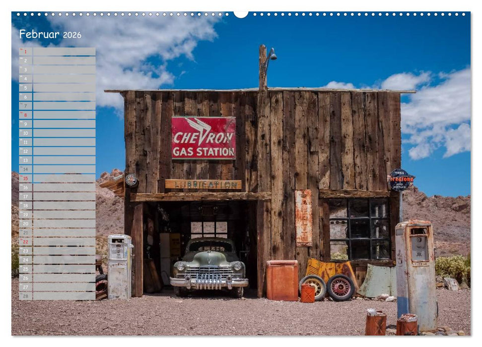 Vergessene Zeitzeugen entlang der Route 66 (CALVENDO Wandkalender 2026)
