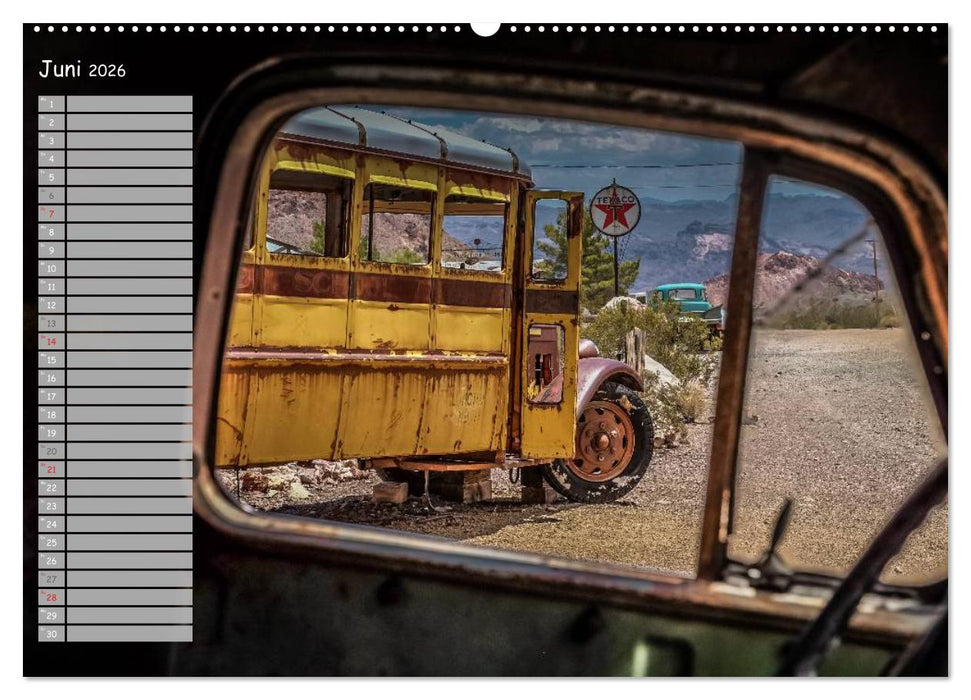Vergessene Zeitzeugen entlang der Route 66 (CALVENDO Wandkalender 2026)