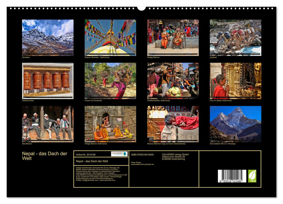 Nepal - das Dach der Welt (CALVENDO Premium Wandkalender 2026)