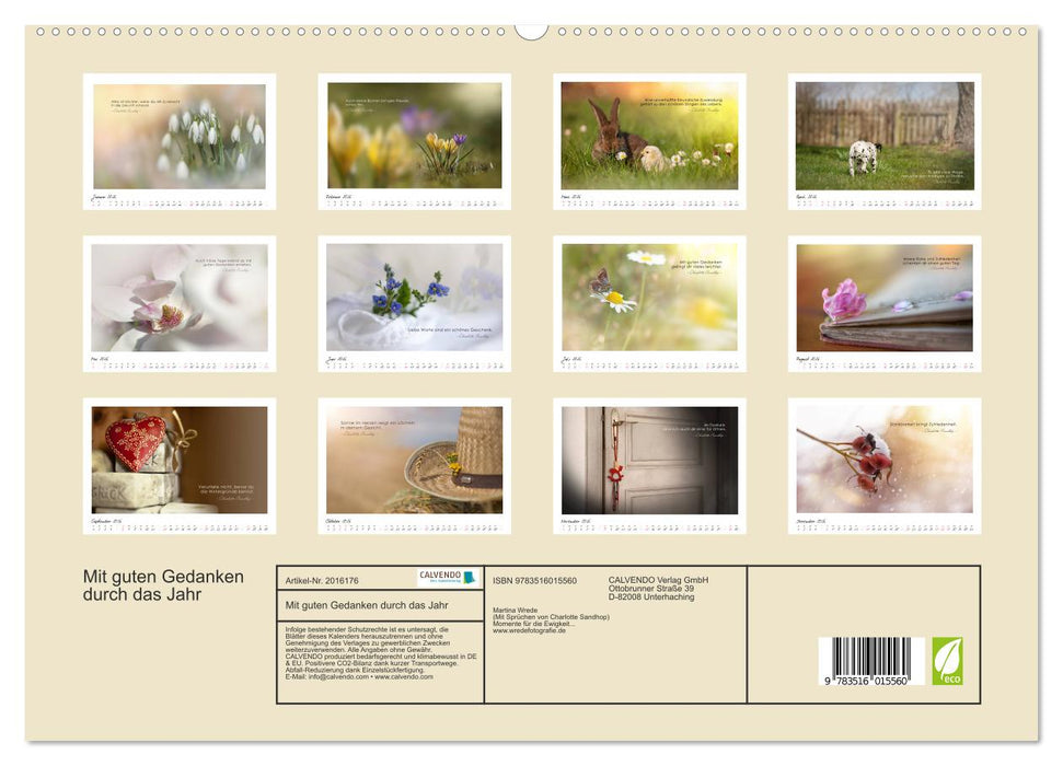 Mit guten Gedanken durch das Jahr (CALVENDO Premium Wandkalender 2026)