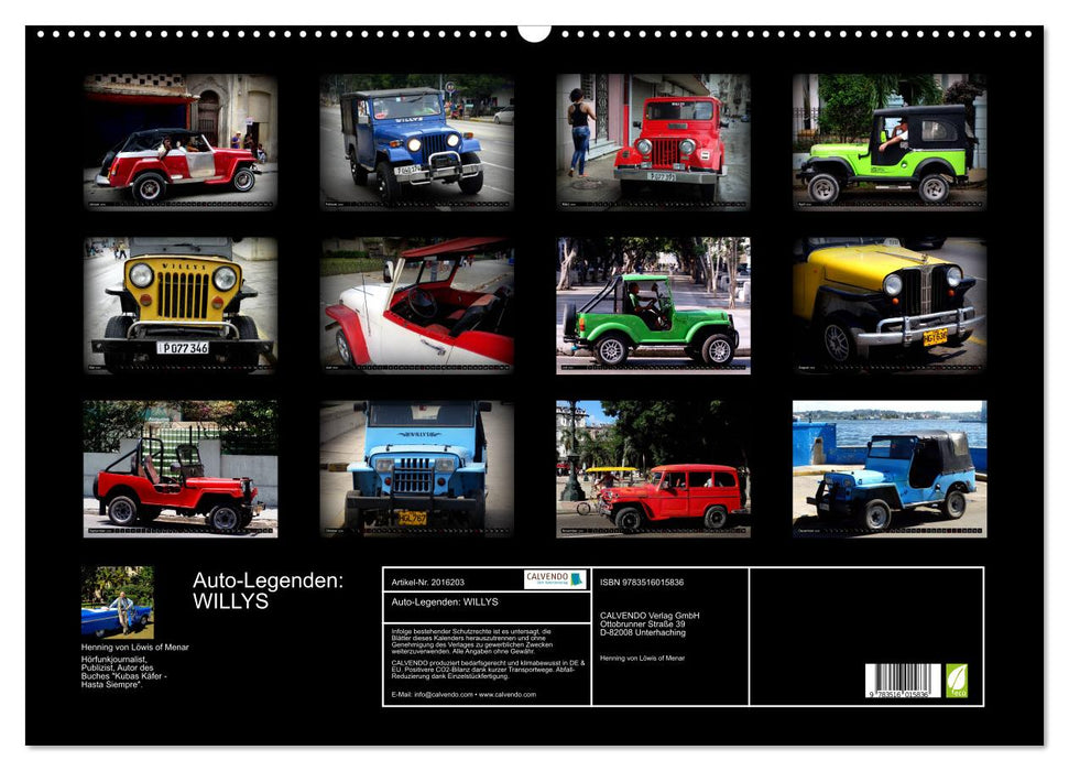 Auto-Legenden: WILLYS (CALVENDO Wandkalender 2026)