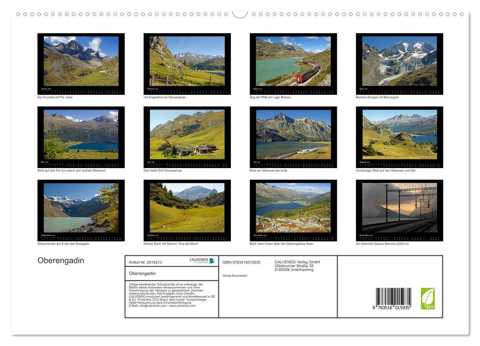Oberengadin (CALVENDO Premium Wandkalender 2026)