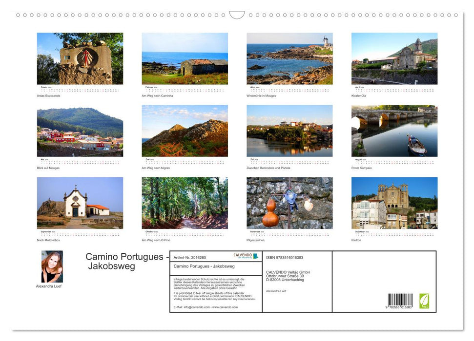 Camino Portugues - Jakobsweg (CALVENDO Wandkalender 2026)