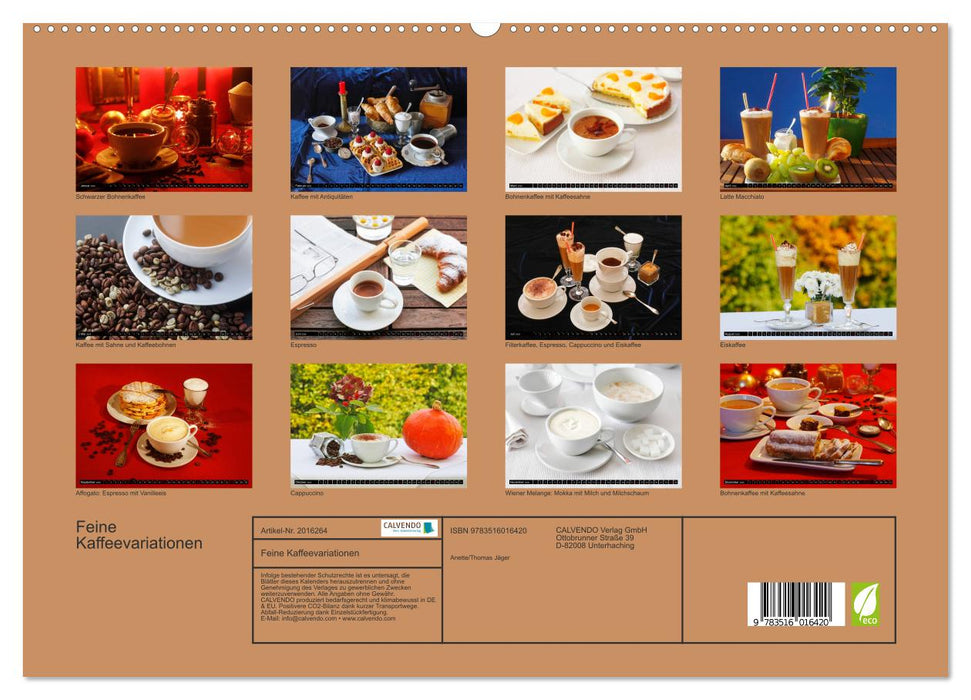 Feine Kaffeevariationen (CALVENDO Premium Wandkalender 2026)