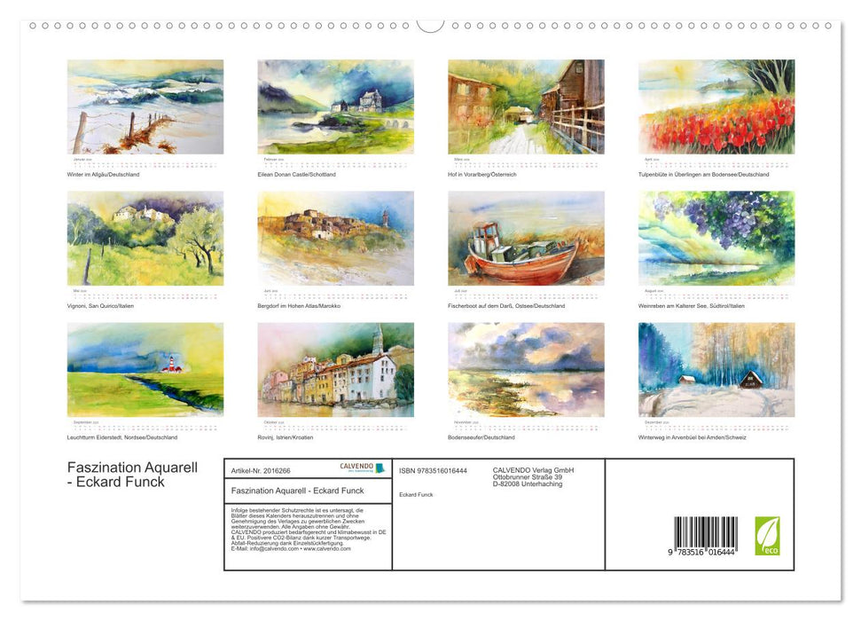 Faszination Aquarell - Eckard Funck (CALVENDO Premium Wandkalender 2026)