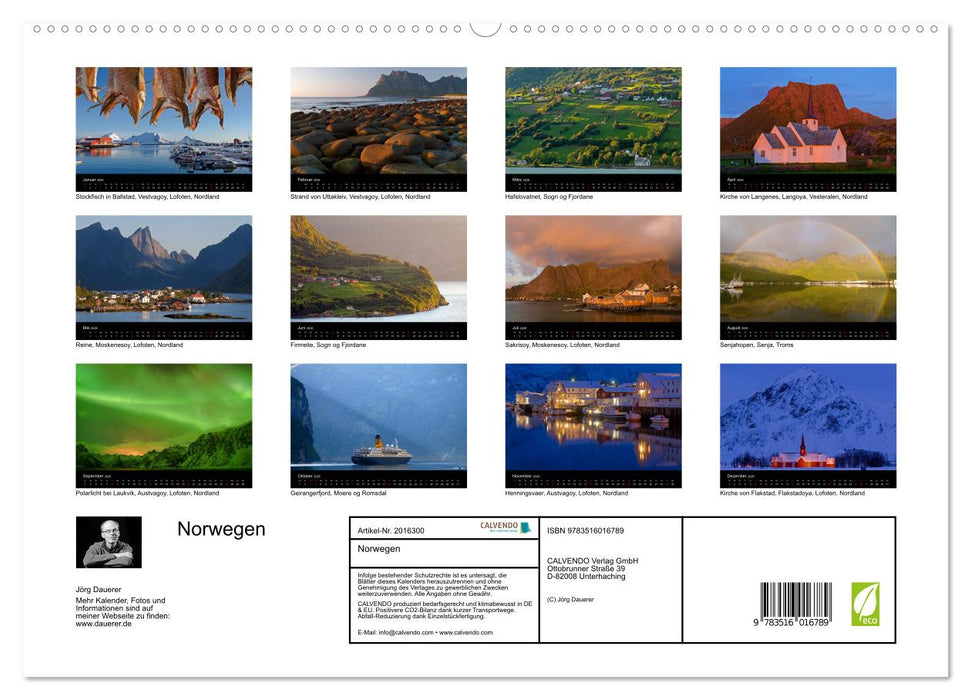 Norwegen (CALVENDO Premium Wandkalender 2026)