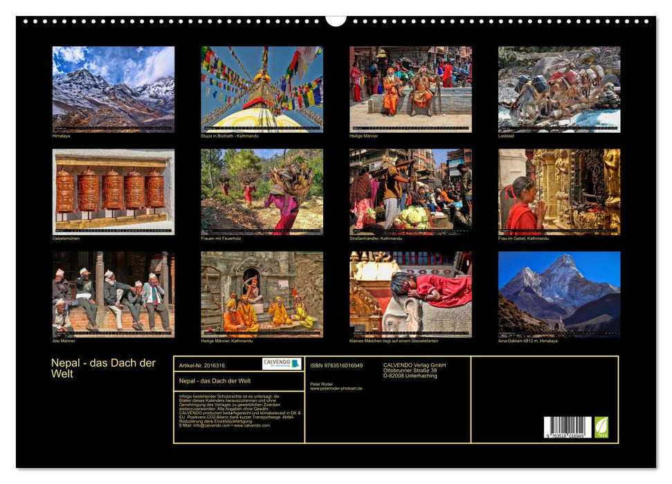 Nepal - das Dach der Welt (CALVENDO Wandkalender 2026)