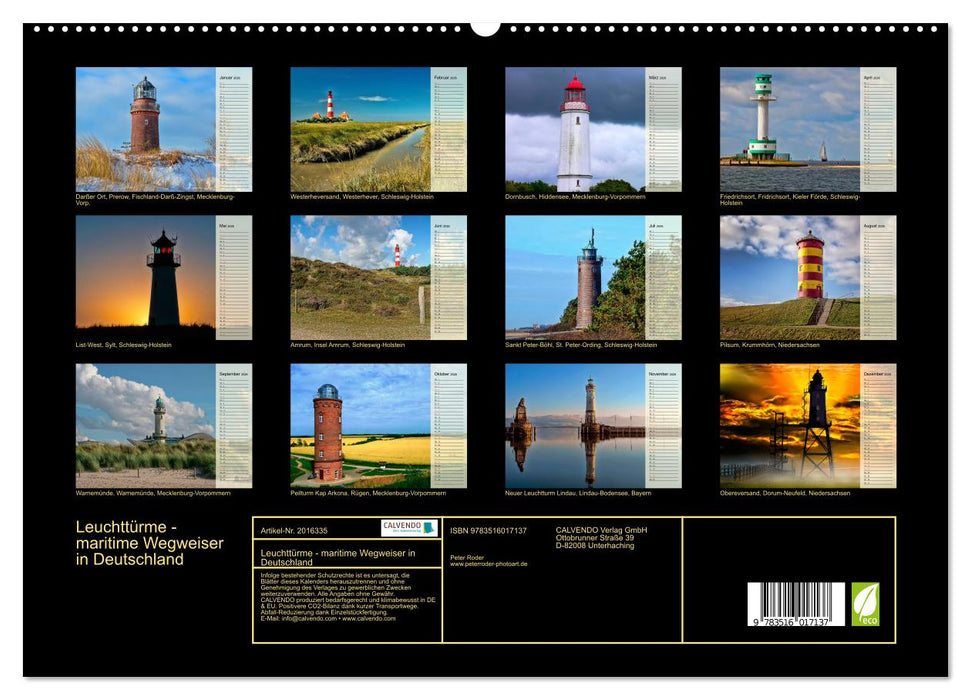Leuchttürme - maritime Wegweiser in Deutschland (CALVENDO Premium Wandkalender 2026)
