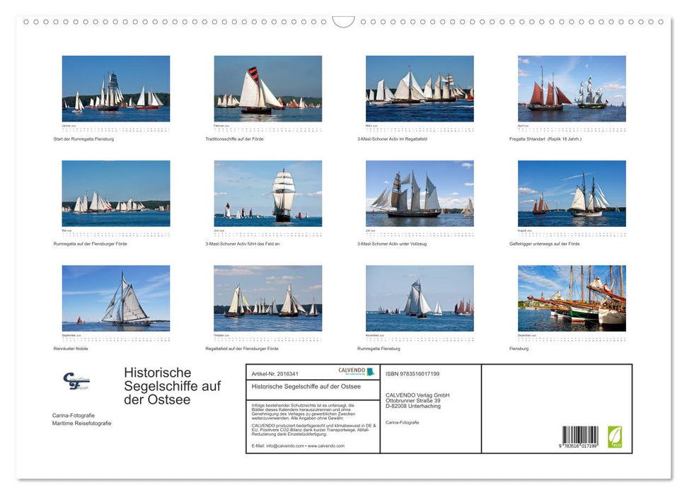 Historische Segelschiffe auf der Ostsee (CALVENDO Wandkalender 2026)
