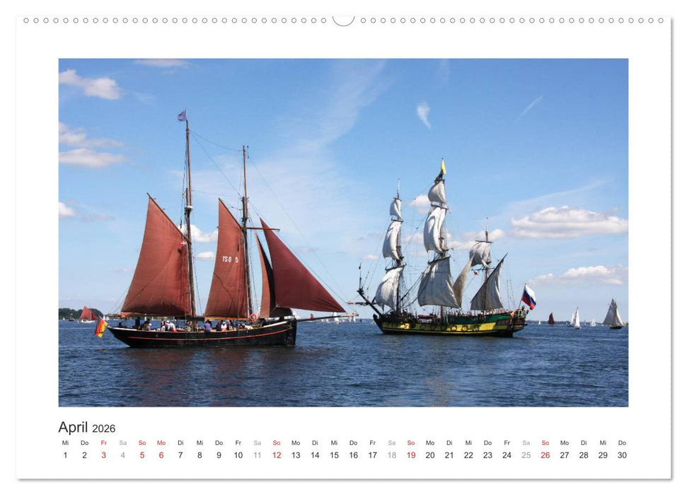 Historische Segelschiffe auf der Ostsee (CALVENDO Wandkalender 2026)