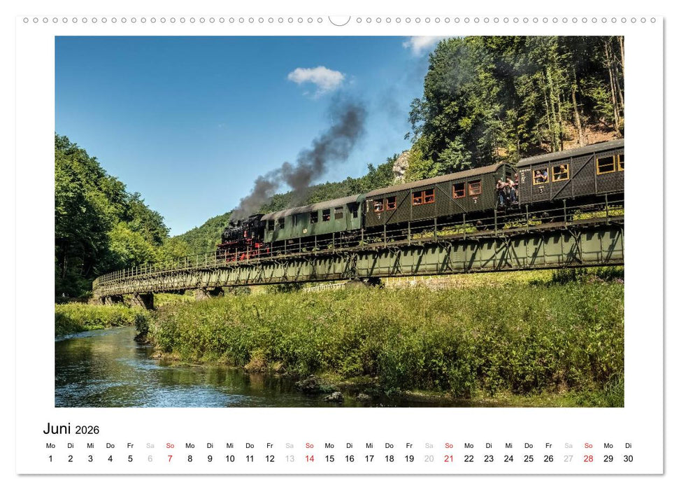 Mit der Eisenbahn in die Fränkische Schweiz (CALVENDO Premium Wandkalender 2026)