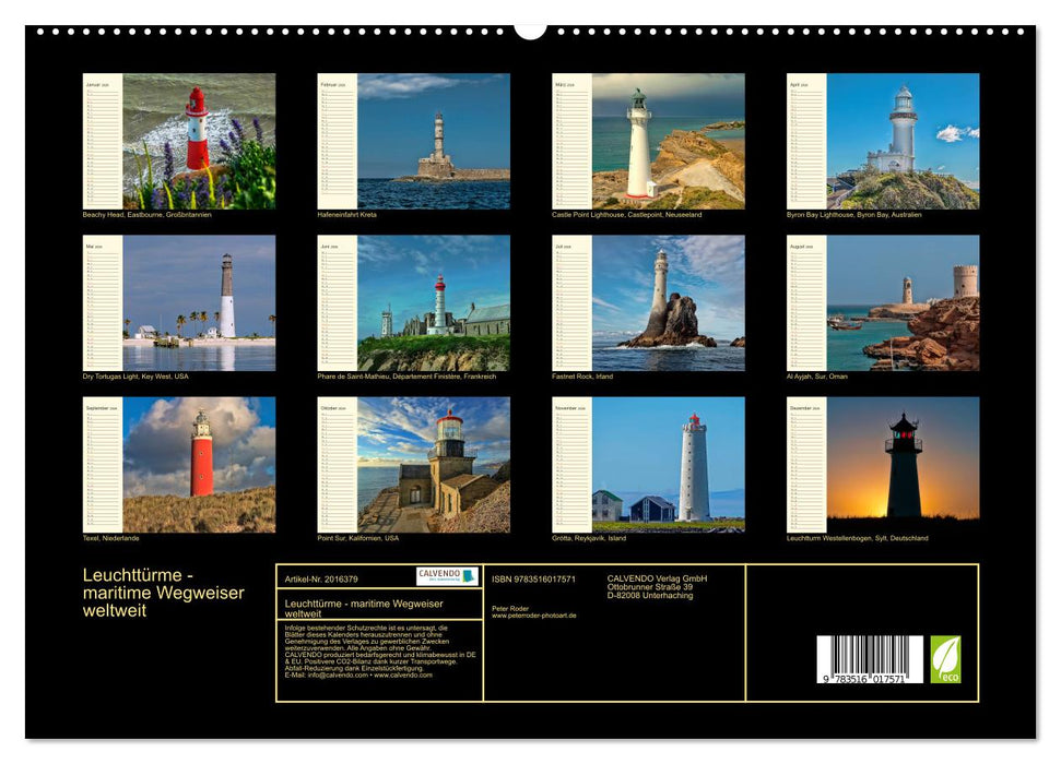Leuchttürme - maritime Wegweiser weltweit (CALVENDO Premium Wandkalender 2026)