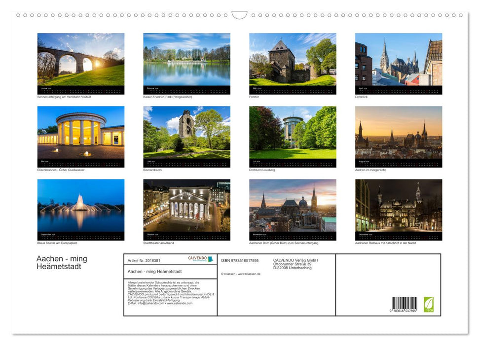 Aachen - ming Heämetstadt (CALVENDO Wandkalender 2026)