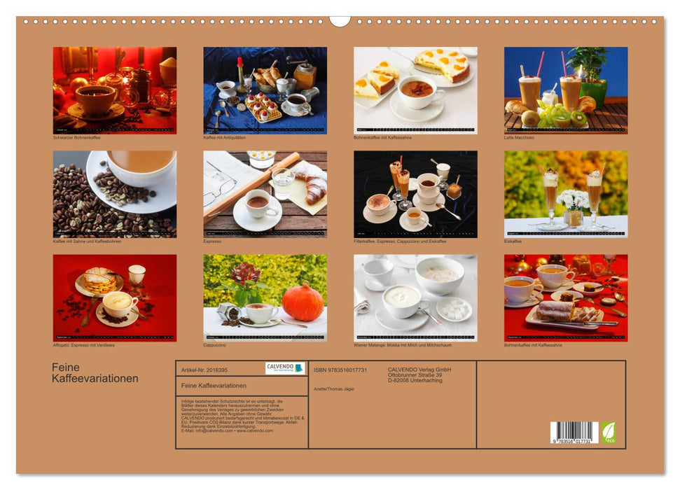 Feine Kaffeevariationen (CALVENDO Wandkalender 2026)