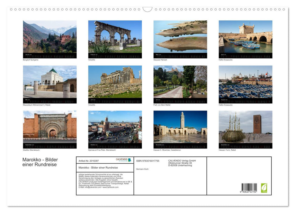 Marokko - Bilder einer Rundreise (CALVENDO Wandkalender 2026)