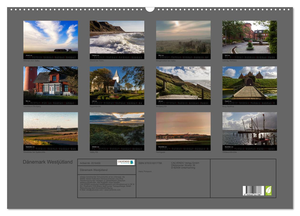 Dänemark Westjütland (CALVENDO Wandkalender 2026)