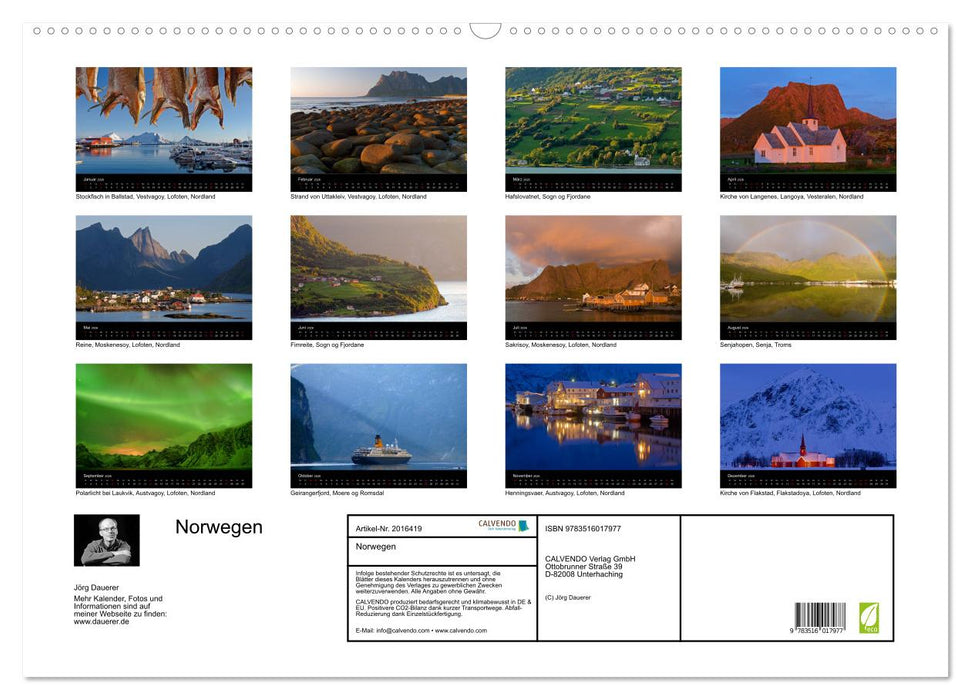 Norwegen (CALVENDO Wandkalender 2026)