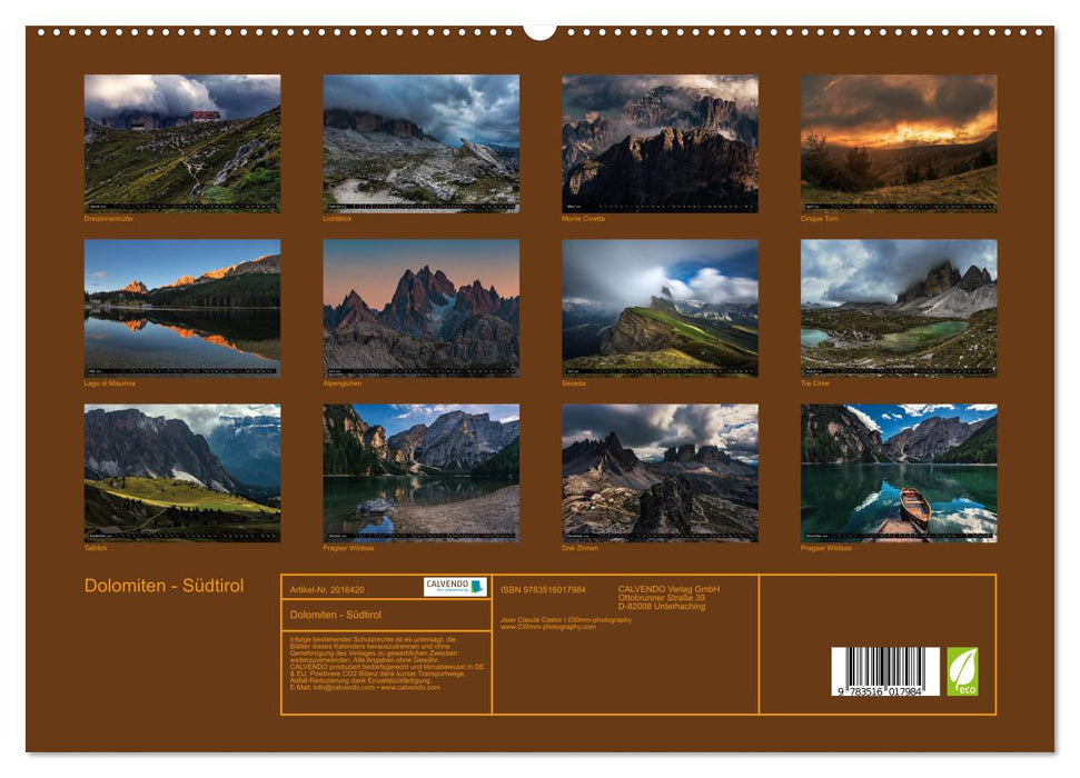 Dolomiten - Südtirol (CALVENDO Premium Wandkalender 2026)