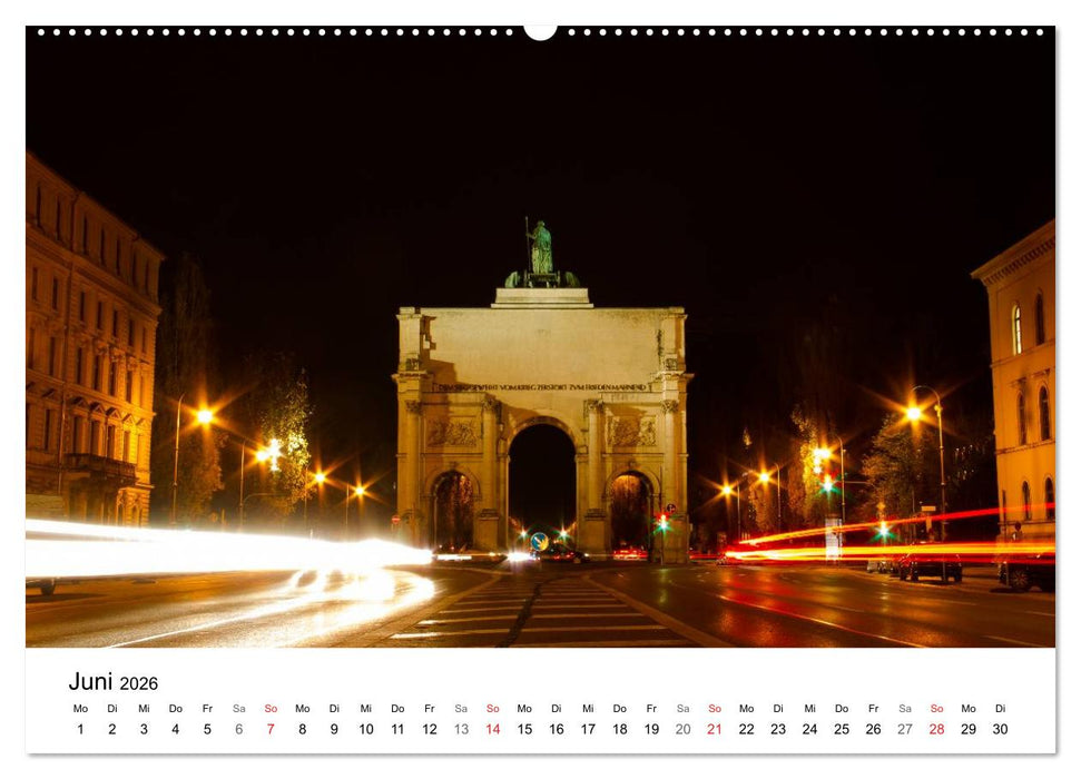 Nachts in München (CALVENDO Premium Wandkalender 2026)