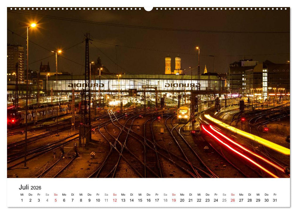 Nachts in München (CALVENDO Premium Wandkalender 2026)