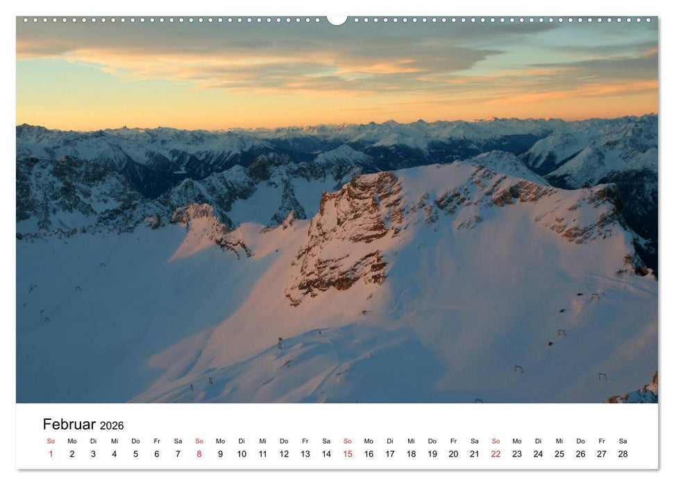 Berge und Seen rund um die Zugspitze (CALVENDO Premium Wandkalender 2026)