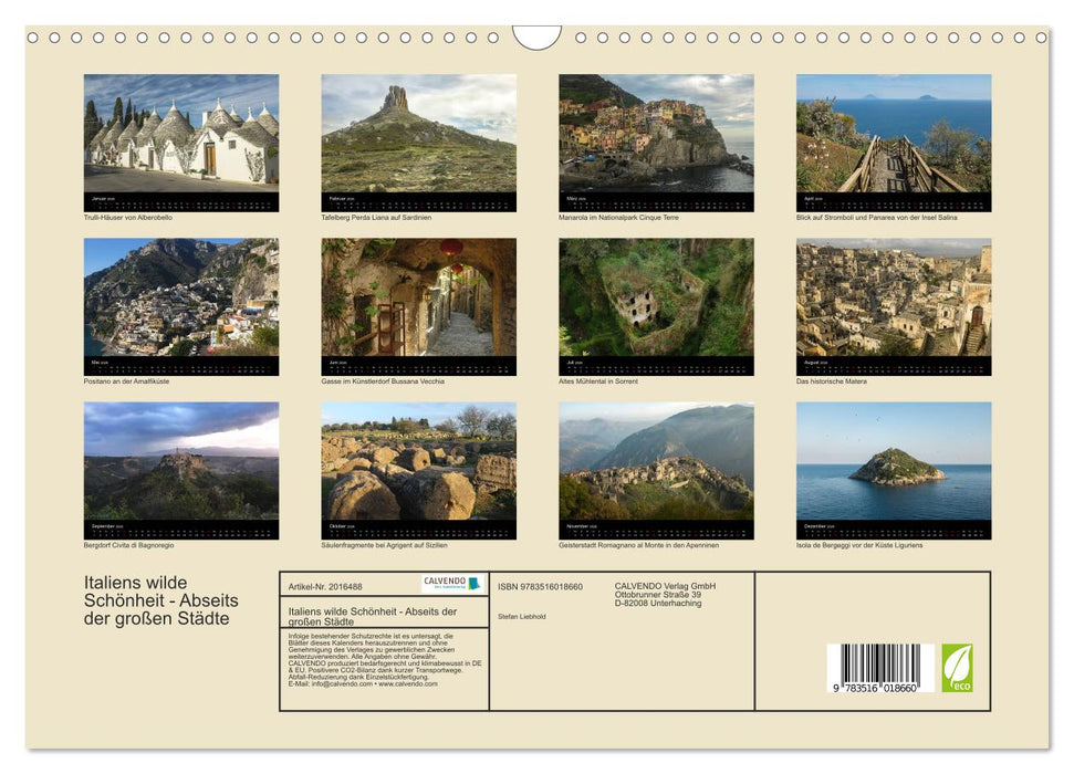 Italiens wilde Schönheit - Abseits der großen Städte (CALVENDO Wandkalender 2026)