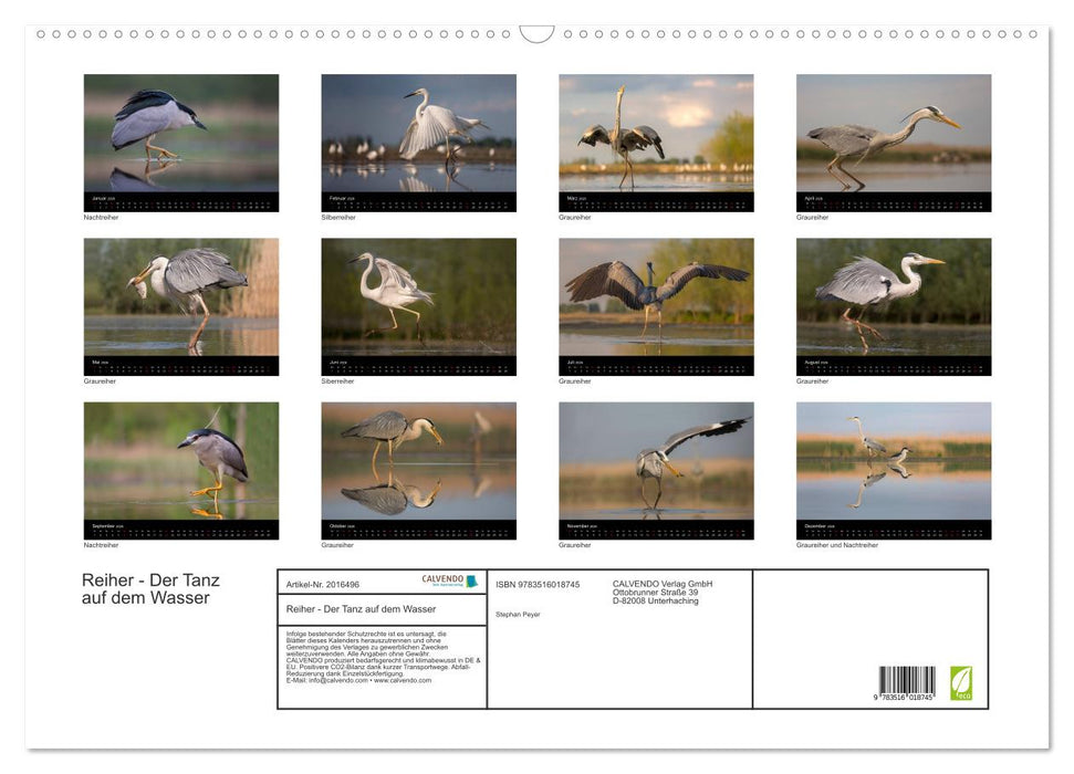 Reiher - Der Tanz auf dem Wasser (CALVENDO Wandkalender 2026)