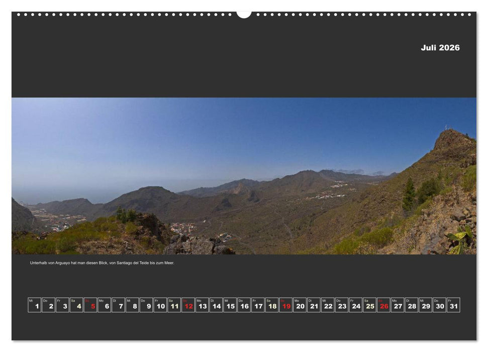 Teneriffa im Panorama (CALVENDO Premium Wandkalender 2026)