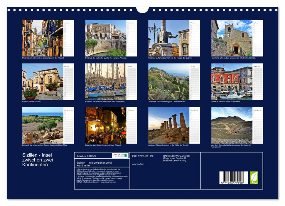 Sizilien - Insel zwischen zwei Kontinenten (CALVENDO Wandkalender 2026)