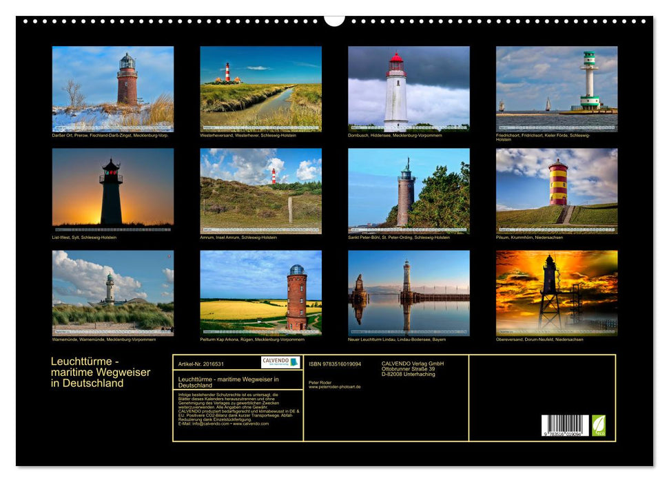 Leuchttürme - maritime Wegweiser in Deutschland (CALVENDO Wandkalender 2026)