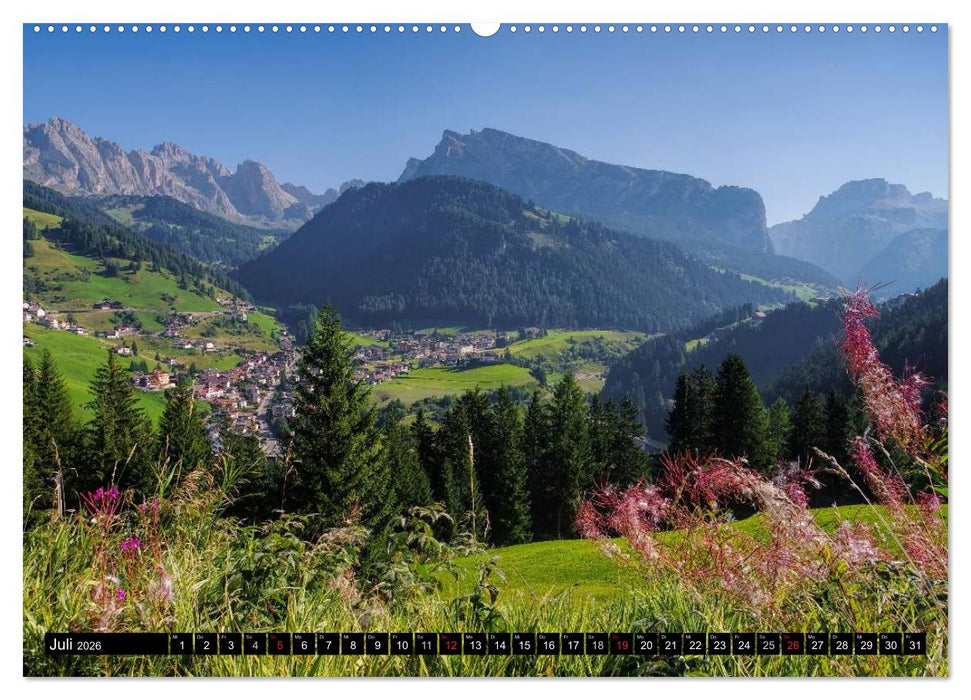 Das Grödner Tal - Im Herzen der Dolomiten (CALVENDO Premium Wandkalender 2026)
