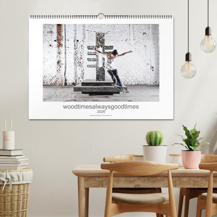 woodtimesalwaysgoodtimes - skateboard fotografie von tim korbmacher (CALVENDO Wandkalender 2026)