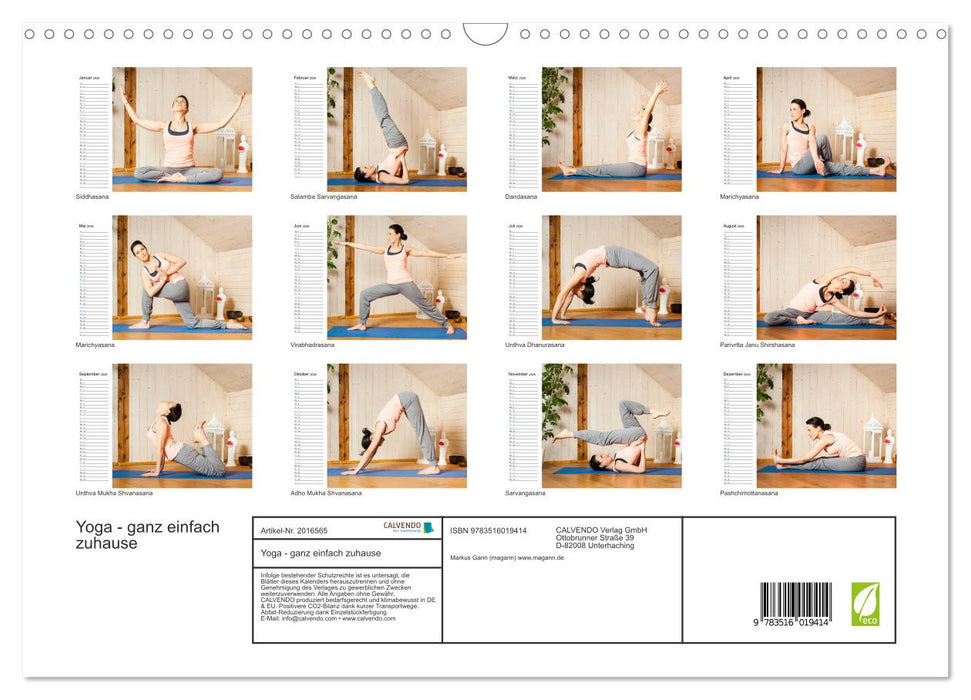Yoga - ganz einfach zuhause (CALVENDO Wandkalender 2026)