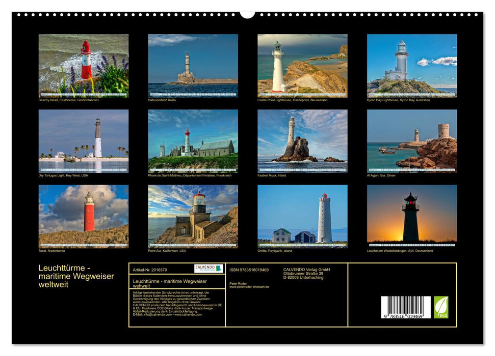 Leuchttürme - maritime Wegweiser weltweit (CALVENDO Premium Wandkalender 2026)