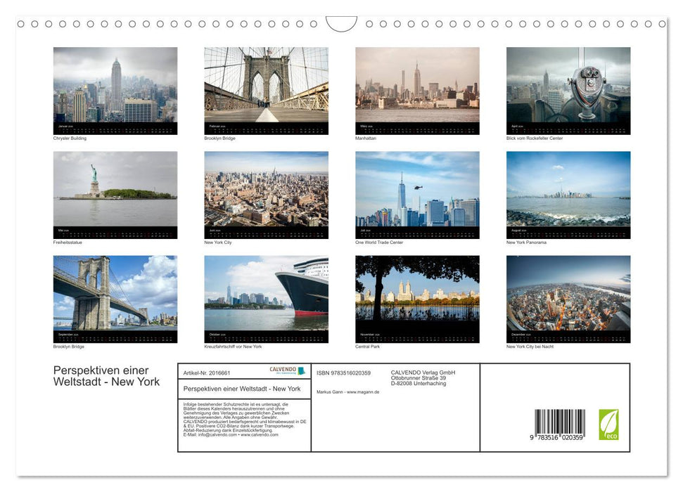 Perspektiven einer Weltstadt - New York (CALVENDO Wandkalender 2026)