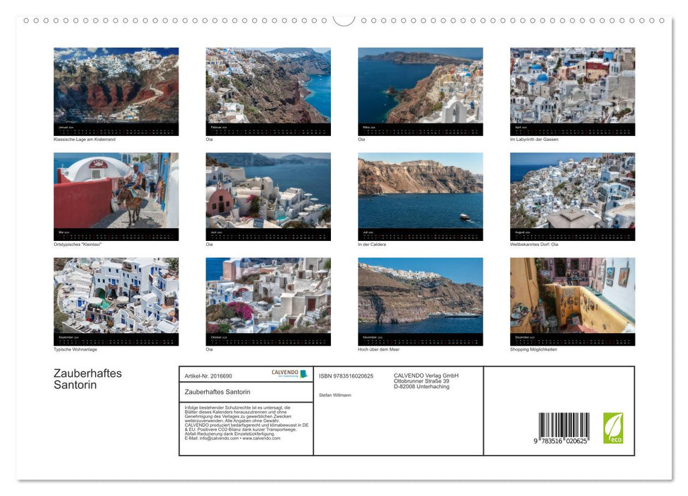 Zauberhaftes Santorin (CALVENDO Premium Wandkalender 2026)