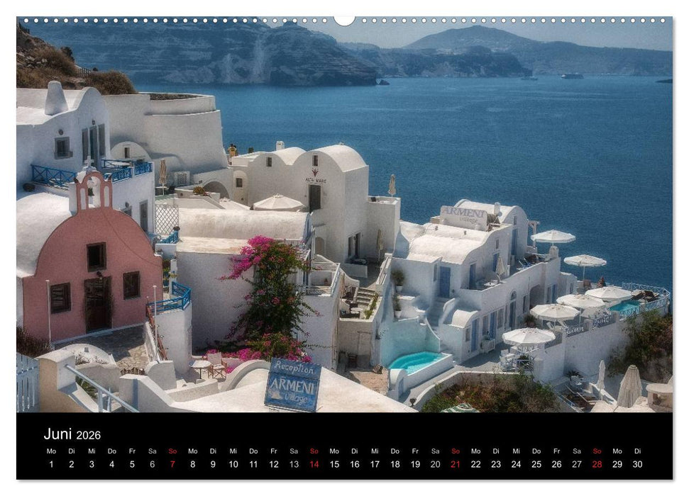 Zauberhaftes Santorin (CALVENDO Premium Wandkalender 2026)