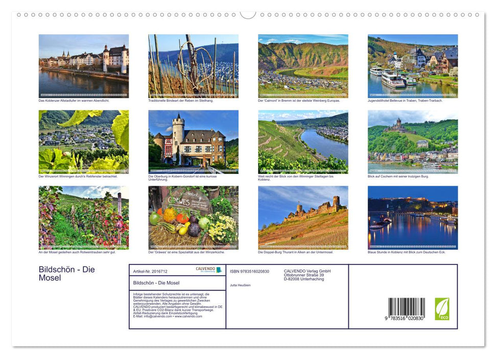 Bildschön - Die Mosel (CALVENDO Premium Wandkalender 2026)
