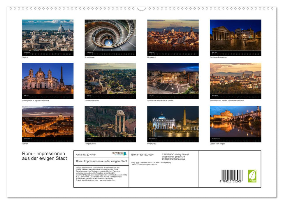 Rom - Impressionen aus der ewigen Stadt (CALVENDO Premium Wandkalender 2026)
