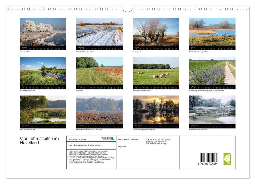 Vier Jahreszeiten im Havelland (CALVENDO Wandkalender 2026)