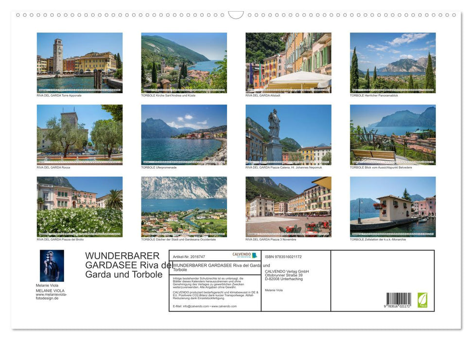 WUNDERBARER GARDASEE Riva del Garda und Torbole (CALVENDO Wandkalender 2026)