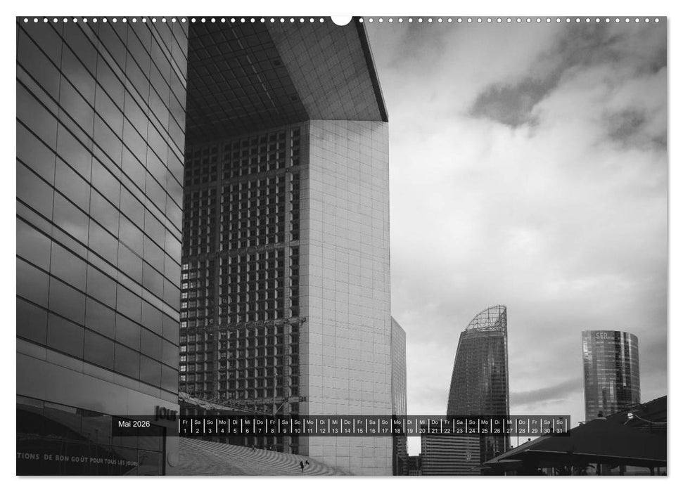 Paris - in schwarz und weiss (CALVENDO Premium Wandkalender 2026)