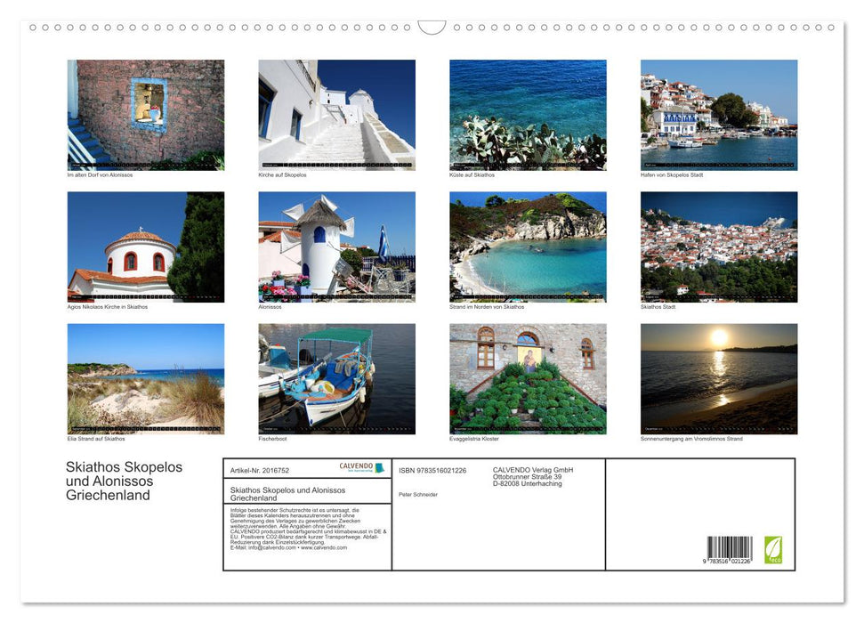 Skiathos Skopelos und Alonissos Griechenland (CALVENDO Wandkalender 2026)