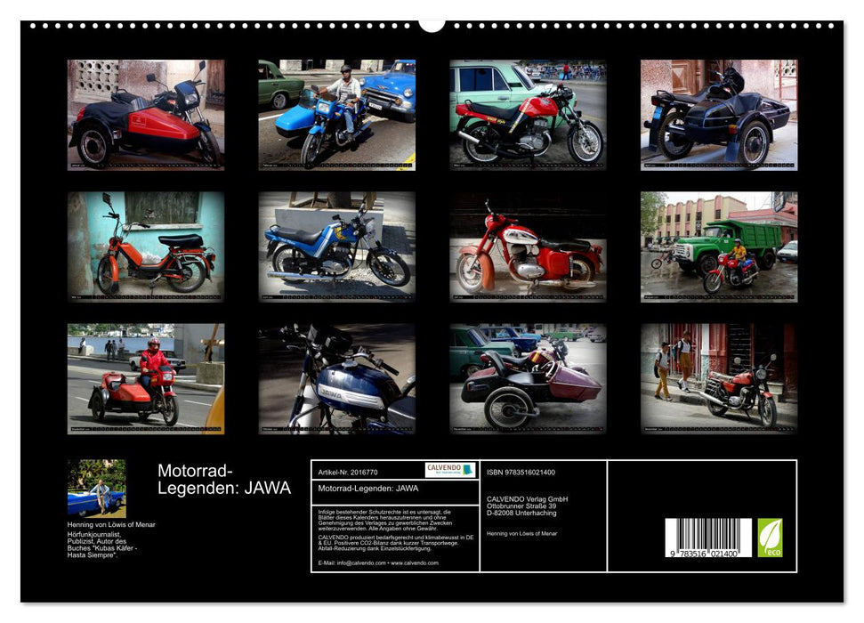 Motorrad-Legenden: JAWA (CALVENDO Premium Wandkalender 2026)