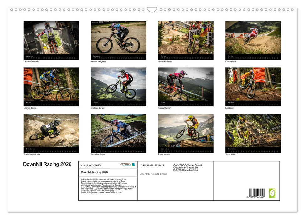 Downhill Racing 2026 (CALVENDO Wandkalender 2026)