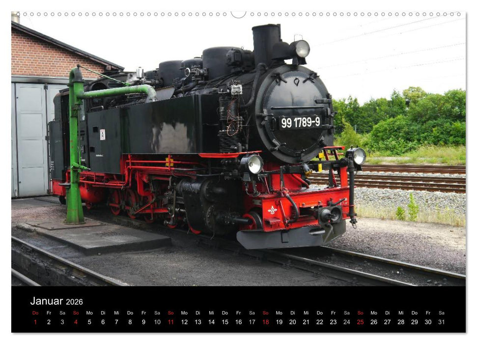 Sächsische Dampfeisenbahnen 2026 (CALVENDO Premium Wandkalender 2026)