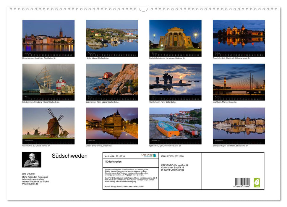 Südschweden (CALVENDO Wandkalender 2026)